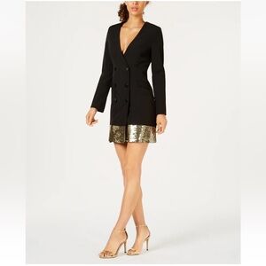 Laundry By Shelli Segal Black and Gold Mini Dress